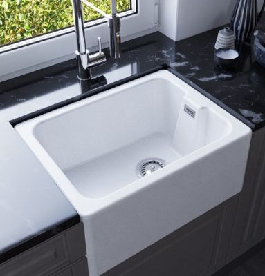 1810 MAYA 595 QUARTZ BELFAST WHITE SINK, MU/595/BEL/WH/1000